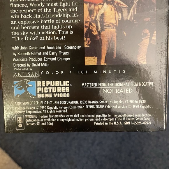 John Wayne Flying Tigers 1990 VHS‎ Digital Color Sealed - Picture 5 of 5